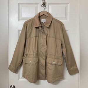 LOFT Tan Canvas Corduroy Barn Jacket XL Field Chore Coat Rugged Adirondack Warm